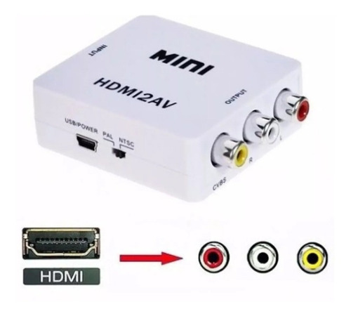 Convertidor Adaptador De Hdmi A Rca Video Version 1080p