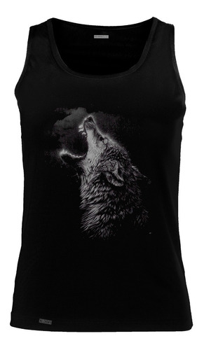 Camiseta Lobo Canino Fuego Art Animal Inp Hombre Sbo 
