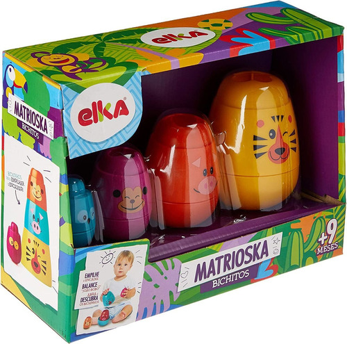 Brinquedo Para Bebê Matrioska Bichos De Encaixar Elka - 1148