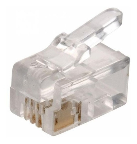 100 Pz Plug Telefónico Modular Rj9, De 4 Cont 300-062