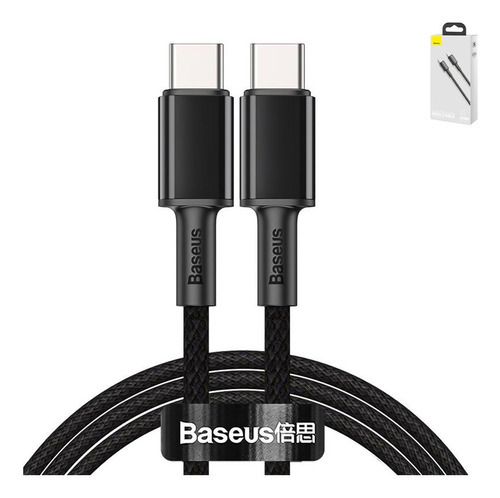 Cable Usb-c A Usb-c Reforzado Baseus - 100w Carga Rapida 1m Color Negro