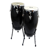 Congas De 10 Y 11  Lm Drums Cg-1200 10*11 Bk Negras De Fibra