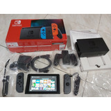 Nintendo Switch V2 32gb +33 Juegos + Vidrio +128gb + Caja