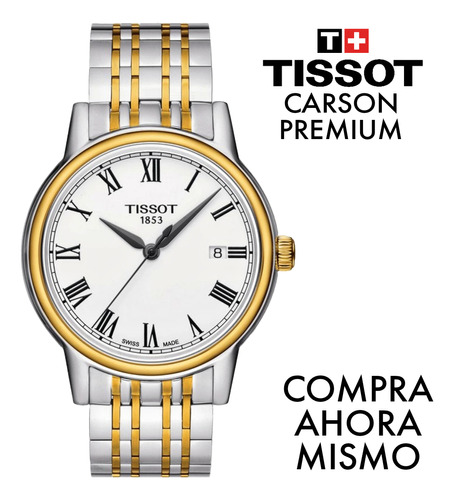 Tissot Carson Premium Two Tone 40mm Sapphire Glass Quartz 