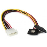 Cable De Alimentacion Startech Molex 4 Pines 2x Sata 30cm /v