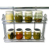 Especiero Doble Estante Organizador Cromado P/ Barral Cocina