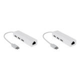 2 Adaptadores Usb C Usb 3.1 C A Usb Rj45 Ethernet Lan Hub Ca