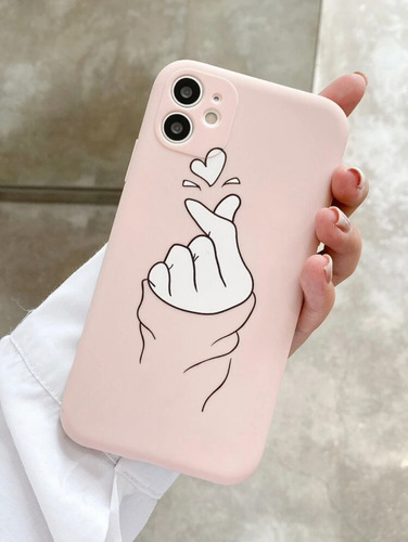 Funda Para iPhone, Diseño De Corazón Coreano. 