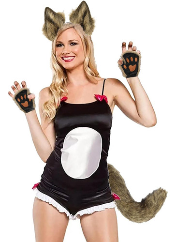 Werewolf Costume | Artificial Tail Clip Ears And Gloves |