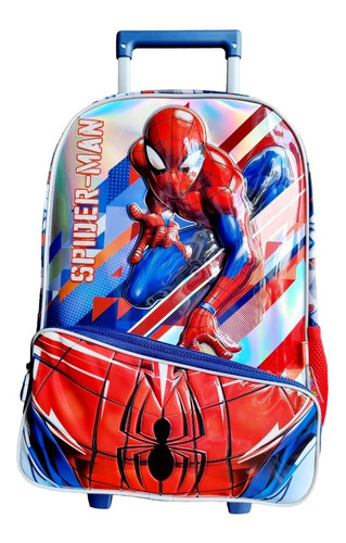Mochila Spiderman/ Hombre Araña Con Carrito 17 PuLG Original