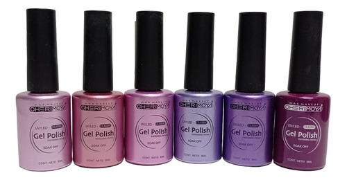 Coleccion De 6 Gel Polish Permanentes Cherimoya De 8ml