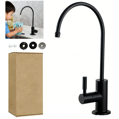 Llave Cuello De Ganso 1\u002F4 Para Filtro De Agua Negro, Osmosis | MercadoLibre