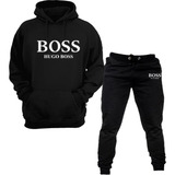 Conjunto Moleton Canguru Boss Masculino Feminino Promoçao