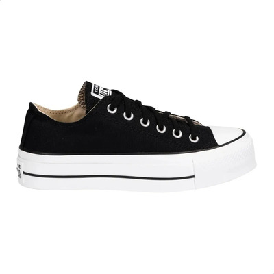 Tenis Converse All Star Chuck Taylor Plataforma Mujer Liso 24 Negro/blanco/blanco 27 Mx