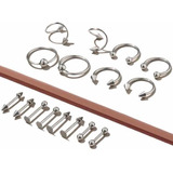 Set Pack 16 Aros Piercing Oreja - Nariz - Labio - Acero