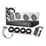 Kit Hikvision 4 Camaras Audio Vision Noturno Color 1080p 1tb