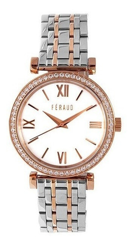 Reloj Feraud Mujer Con Rose Piedras Moderno Lf20048lcr