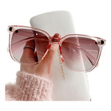 Óculos De Sol Feminino Oversized Quadrado Com Proteção Uv400 Cor Rosa