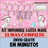 Kit Imprimible Candy Bar Gatita Marie + Super Pack