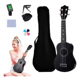 Kit De Ukulele Soprano Acústico 21 Pulgadas Afinador Madera