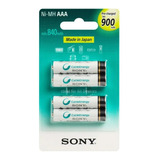 Pilha  Recarregável Sony Cycle Energy Nh-aaa-b Cilíndrica - Kit De 4 Unidades