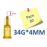 Agujas 34g 4mm Mesoterapia Pack 10