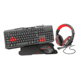 Kit Trust Gaming Full -teclado, Mouse, Audífonos Y Pad Mouse