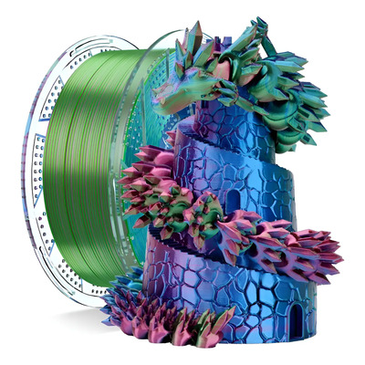 Filamento 3d Pla Seda Tricolor 1,75 Mm 1kg Conjure Impresora Color Rojo Azul Verde_y | Envío gratis