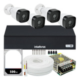 Kit Cftv 4 Cameras Segurança Full Hd 1080p Dvr Intelbras 4ch