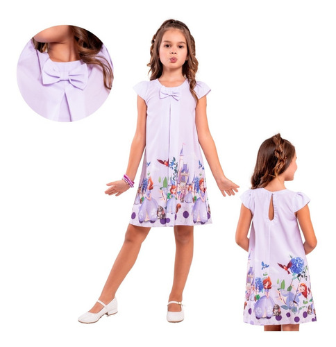 Vestido Infantil Tematico Daprincesa Sofia Princesinha Sofia