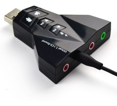 Adaptador Placa De Som Usb 7.1 Canais P2 P3 Pc Notebook