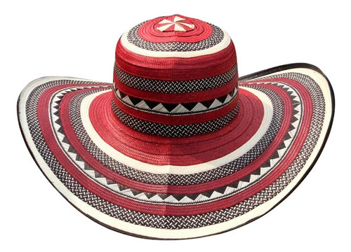 Sombrero Vueltiao 23 Vuéltas Grano De Arroz Rojo Exclusivo