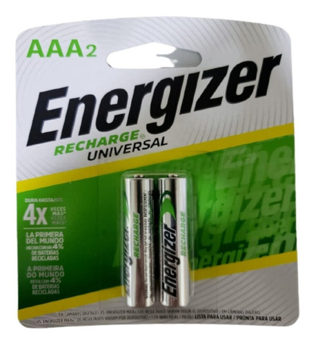 2 Pilas Baterías Recargables Energizer Aaa2 700 Mah