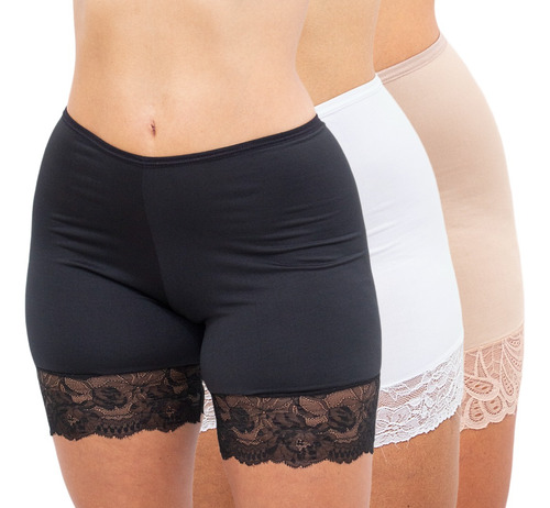 Kit 10 Shorts Bermuda Segunda Pele Renda Usar Vestido Luxo