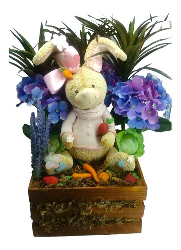 Figura De Pasta Flexible Conejo En Jardín 45 Cm