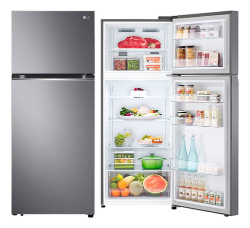 Refrigerador Top Freezer 2 Portas 395 Litros Frost Free LG Cor Platinum 110v