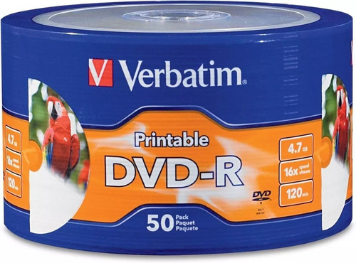 50 Dvd Imprimible Verbatim 4.7 Gb 16x Neto Facturado Full