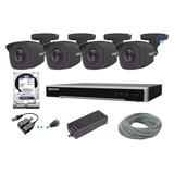 Kit 4 Cámaras 5mpx Epcom Negro Disco 2tb Purple Dvr 4 Ch P2p