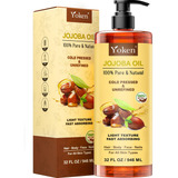 Yoken Aceite De Jojoba Puro A Granel (32 Onzas Liquidas, Con