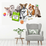 Adesivo Parede Pet Shop Cachorro Gato -  Logo Personalizada