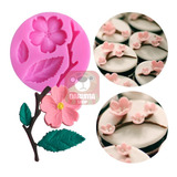 Molde Silicona Flor Cerezo Rama Hojas Porcelana Fria Fondant