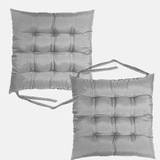 Futon Para Cadeira Cores Diversas 2 Peças Cor Cinza-2pc