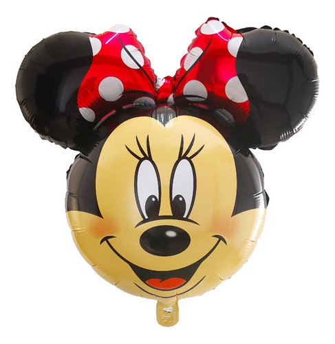 10 Globo Jumbo Aluminio Cabeza Minnie Roja 70x65