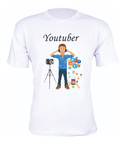 Camiseta Unissex Profissões Youtuber