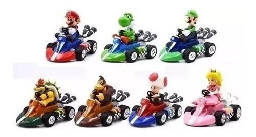 Carros Mario Kart De Mario Bros Colección Completa 7 Figuras
