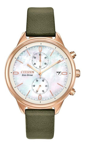 Reloj Dama Citizen Madre Perla Ecodrive Fb2008-01d Verde