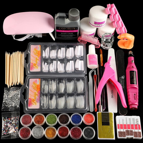 36 Piezas Kit De Uñas, Lámpara Uv, Taladro De Uñas, Cepillo