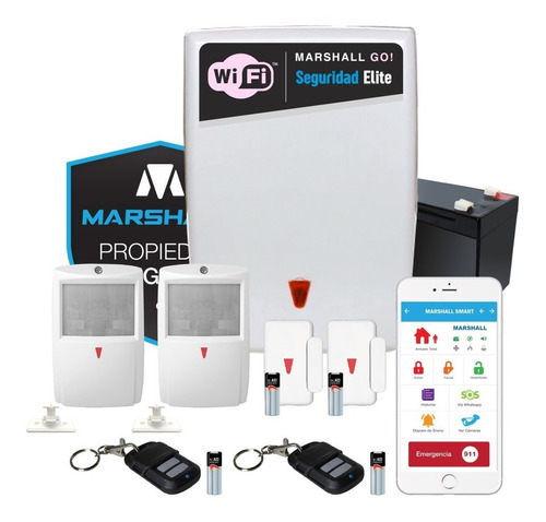 Kit Alarma Inalámbrica Casa Marshall Go Plus Wifi 2x1x1 Dpto