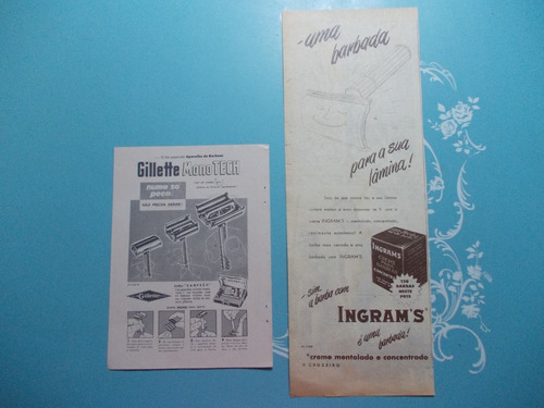 Propaganda Vintage (kit De 2). Gillette Mono Tech. Ingram´s