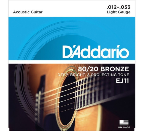 Encordado Cuerdas Guitarra Acustica Daddario Ej11 012 053